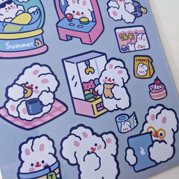 Fluffy Rabbit Fun Times Sticker Sheet - Picture 3 of 3